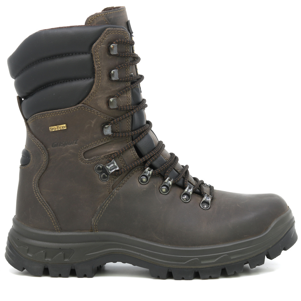 szczegóły GRISPORT Dobermann brązowe męskie wysokie buty outdoorowe, membrana Spo-Tex