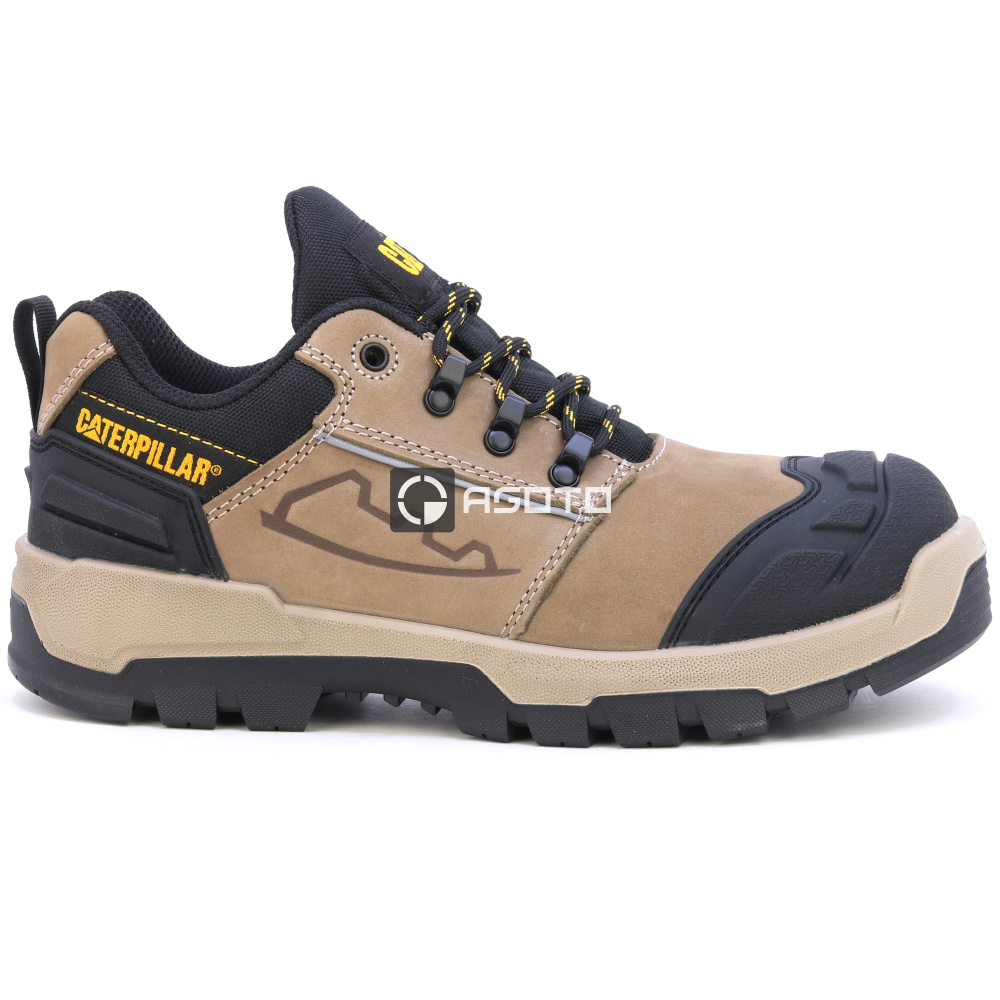 szczegóły Caterpillar męskie skórzane buty robocze Striver XL Low S3 FO HRO beżowe