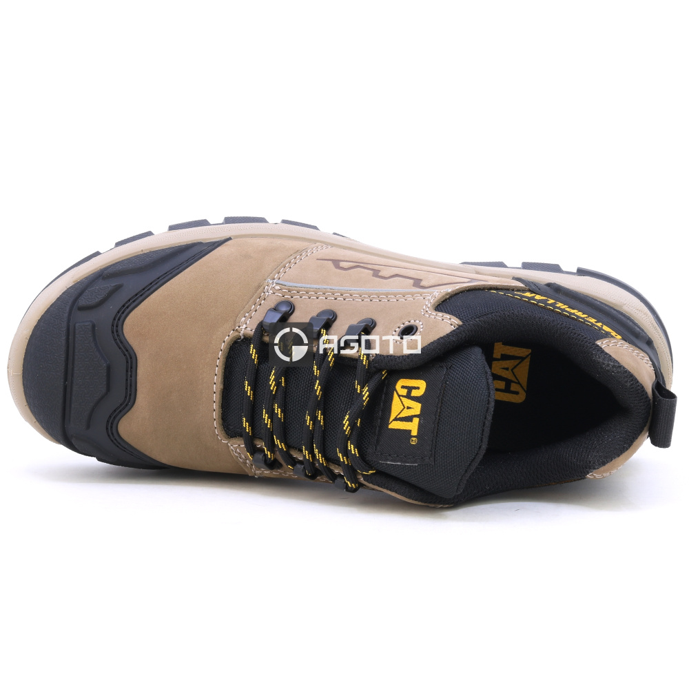 szczegóły Caterpillar męskie skórzane buty robocze Striver XL Low S3 FO HRO beżowe