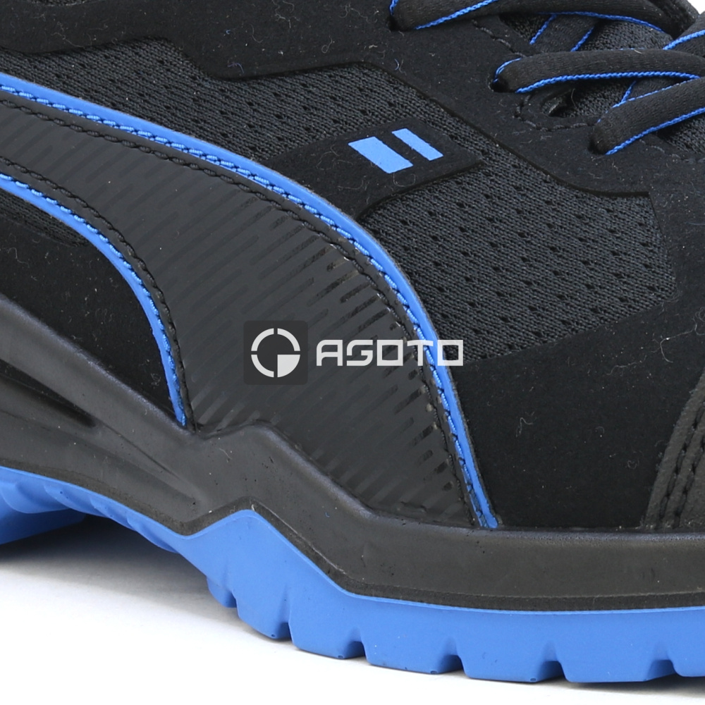 szczegóły PUMA Safety Fuse TC S1P ESD męskie obuwie robocze półbut czarny lekki wygodny