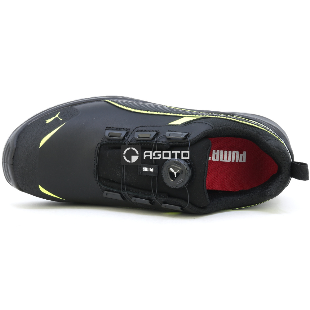 szczegóły PUMA Krypton Disc S3 ESD męskie półbuty robocze czarne z szybkim systemem sznuro