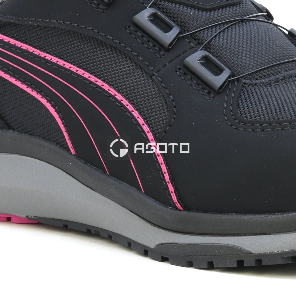 szczegóły PUMA Aspire Disc Low S3 ESD damskie półbuty robocze czarne z szybkim systemem sz