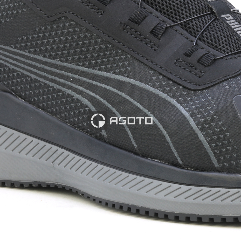 szczegóły PUMA Slide DISC S1P ESD czarne męskie półbuty robocze z szybkim zapięciem