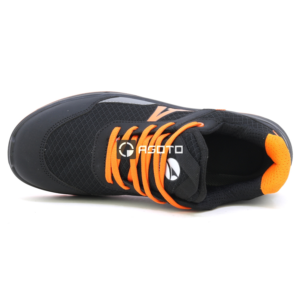 szczegóły ALBATROS Axis Low S1P czarne męskie wygodne buty robocze, które oddychają