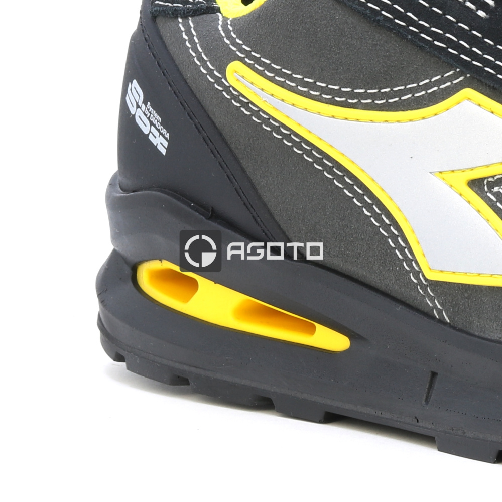 szczegóły DIADORA Run S3S czarne męskie skórzane buty robocze z systemem szybkiego sznurow