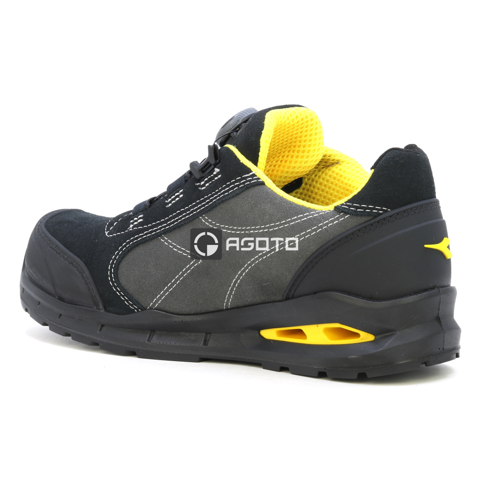 szczegóły DIADORA Run S3S czarne męskie skórzane buty robocze z systemem szybkiego sznurow