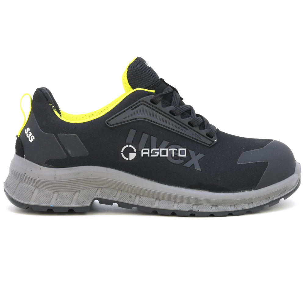 szczegóły UVEX Trend 2 low S3S czarne męskie skórzane lekkie i wygodne buty robocze, szero