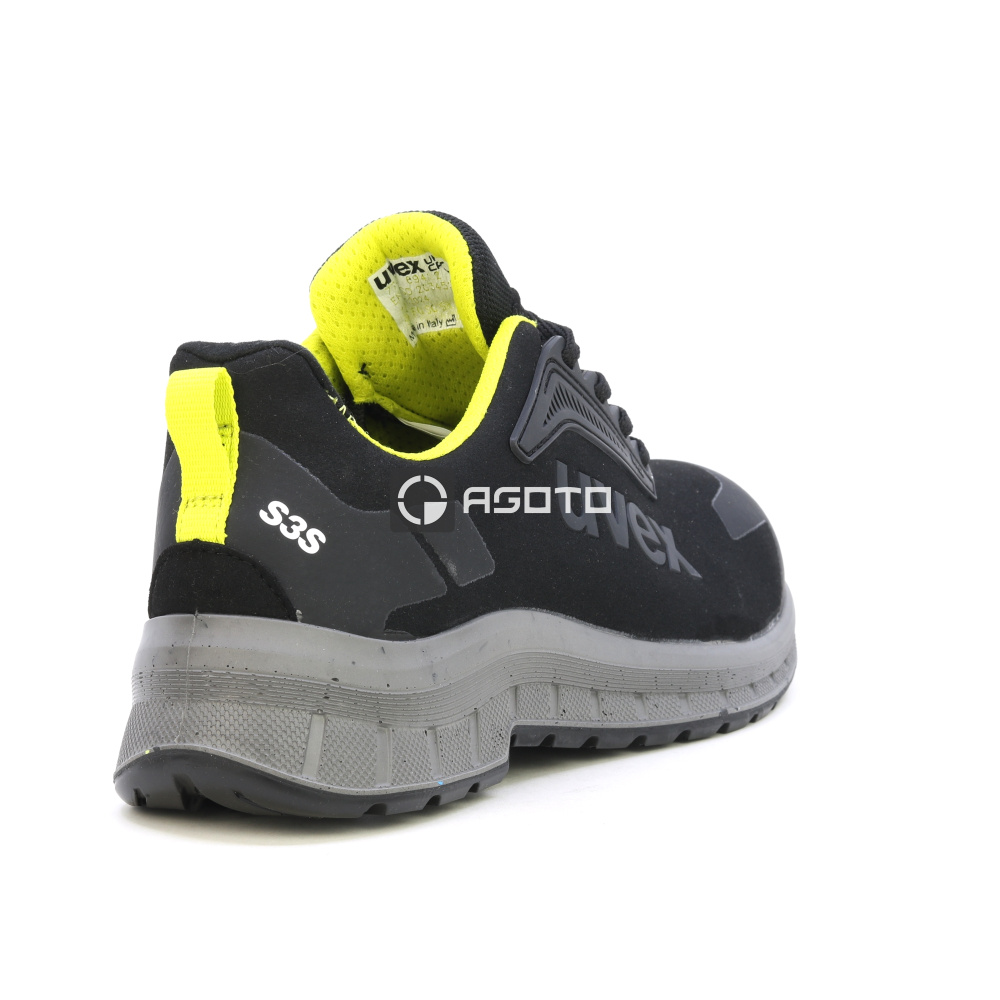 szczegóły UVEX Trend 2 low S3S czarne męskie skórzane lekkie i wygodne buty robocze, szero