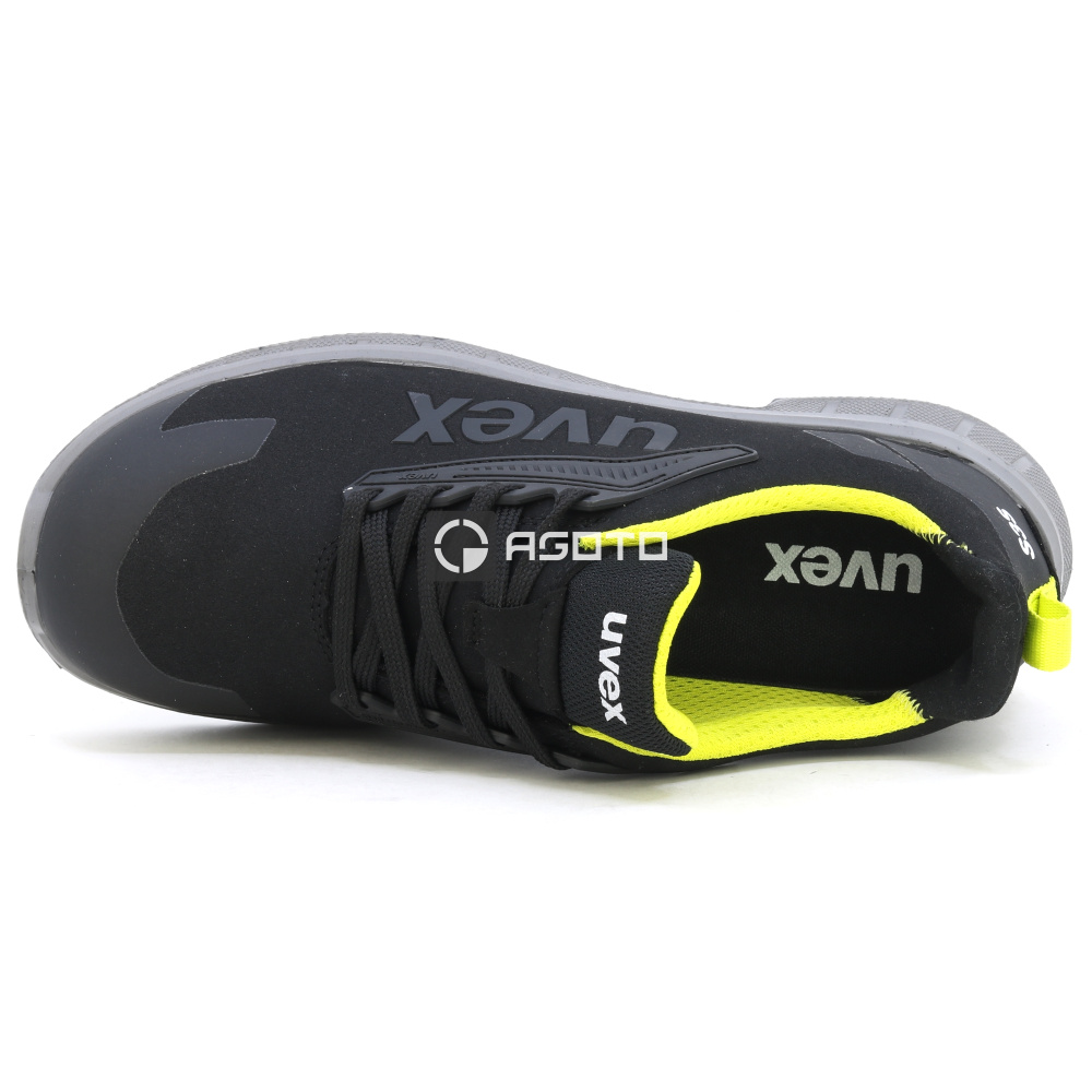 szczegóły UVEX Trend 2 low S3S czarne męskie skórzane lekkie i wygodne buty robocze, szero