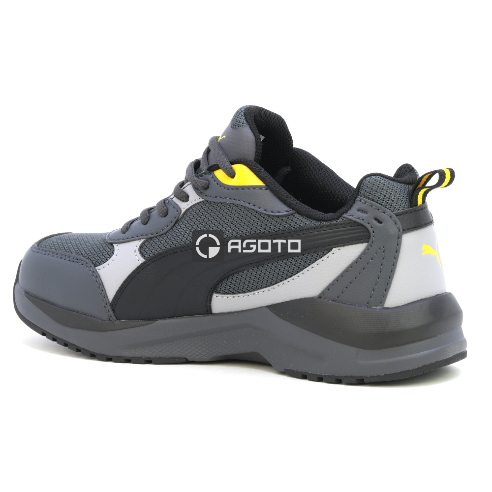 szczegóły PUMA Shift S1P Low szare męskie buty robocze, lekkie z miękką amortyzacją