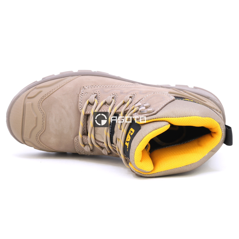 szczegóły Caterpillar męskie skórzane trzewiki robocze Striver XL S7 FO SC HRO beżowe