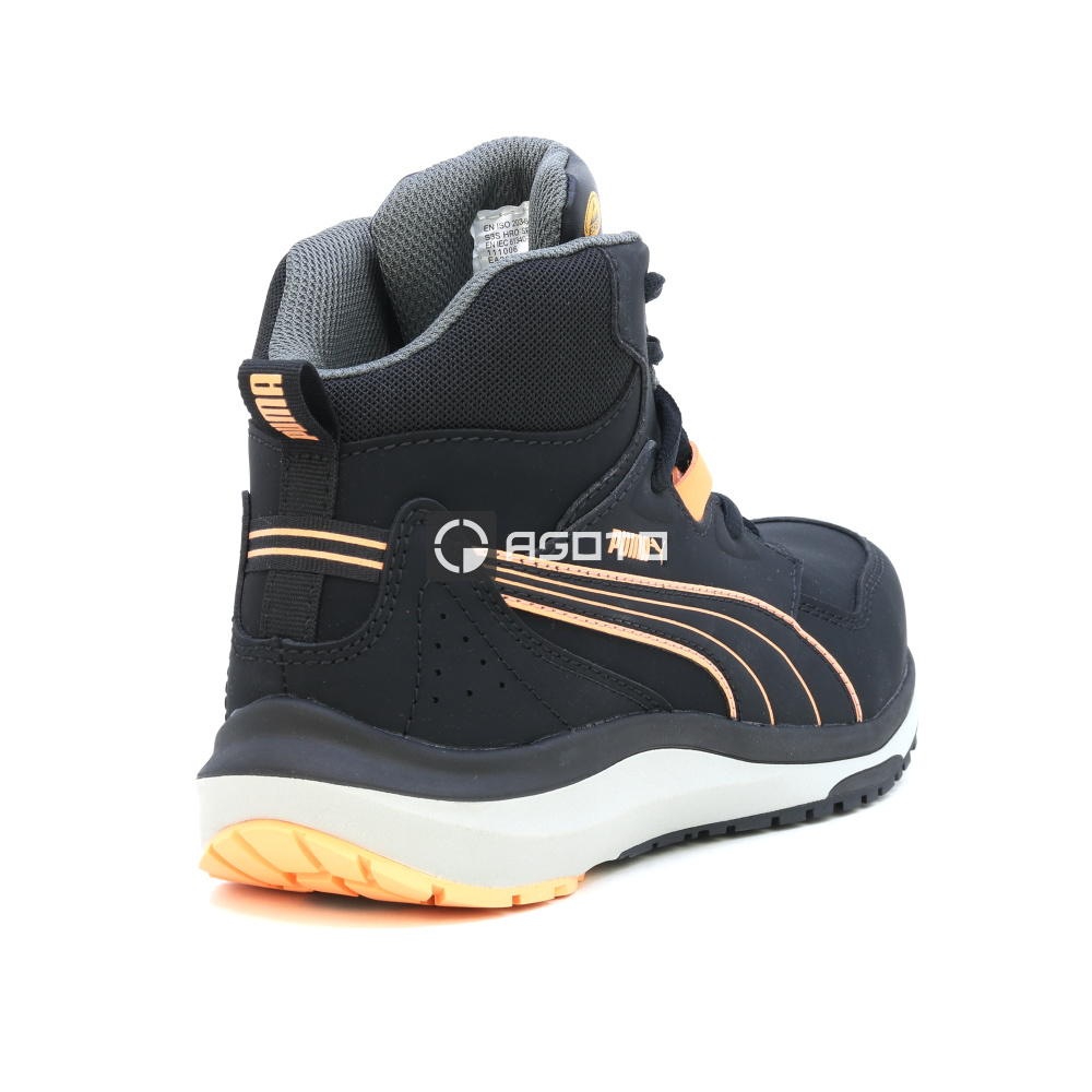 szczegóły Puma Safety Stepper Mid S3 ESD damskie obuwie robocze czarne lekkie wygodne