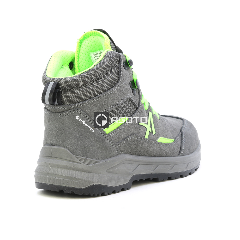 szczegóły ALBATROS Vector MID S3 szare męskie skórzane obuwie robocze, wygodne i nowoczesn