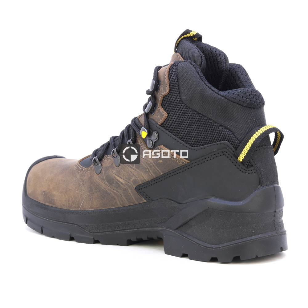 szczegóły BICAP Terrax S7S brązowe męskie skórzane wytrzymałe buty robocze z membraną Resp