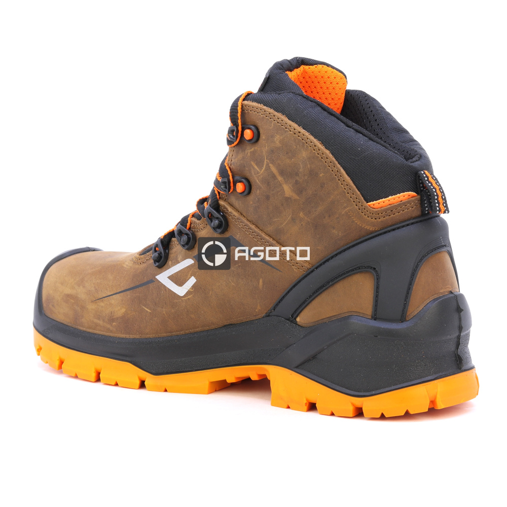 szczegóły BICAP Seal Mid S3 brązowe męskie buty robocze + system wentylacji i stabilizacji