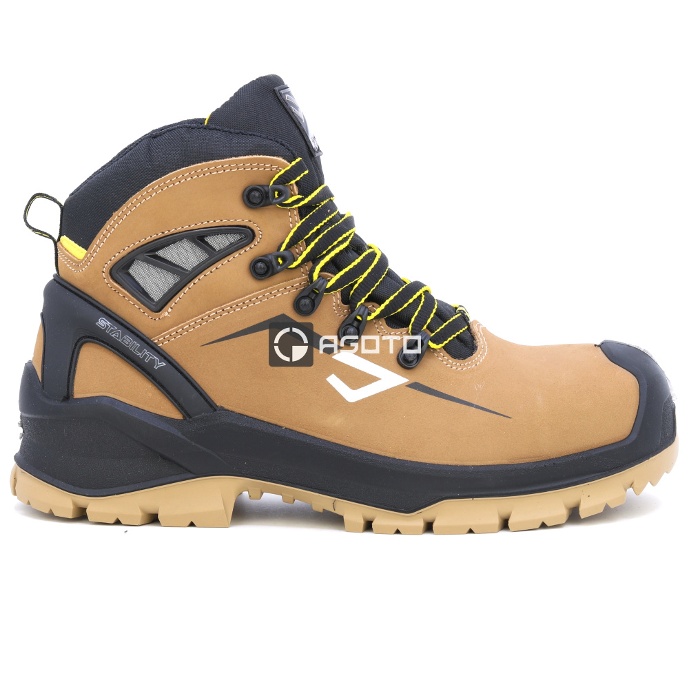 szczegóły BICAP Leopard Mid S3 beżowe męskie buty robocze z systemem wentylacji Pro Air