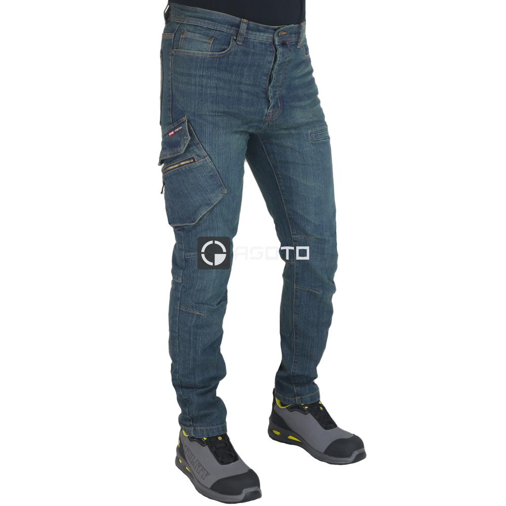 szczegóły Spodnie Industrial Starter Jeans Stretch