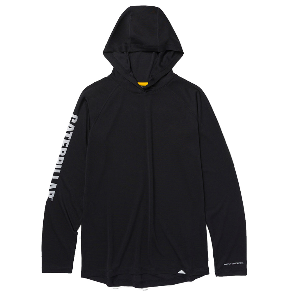 szczegóły CATERPILLAR Cool czarna męska letnia bluza funkcyjna, ochrona UV 50+