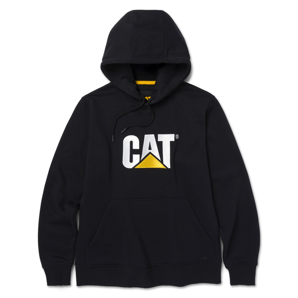 szczegóły CATERPILLAR TM Hooded czarna męska bluza z kapturem z logo CAT