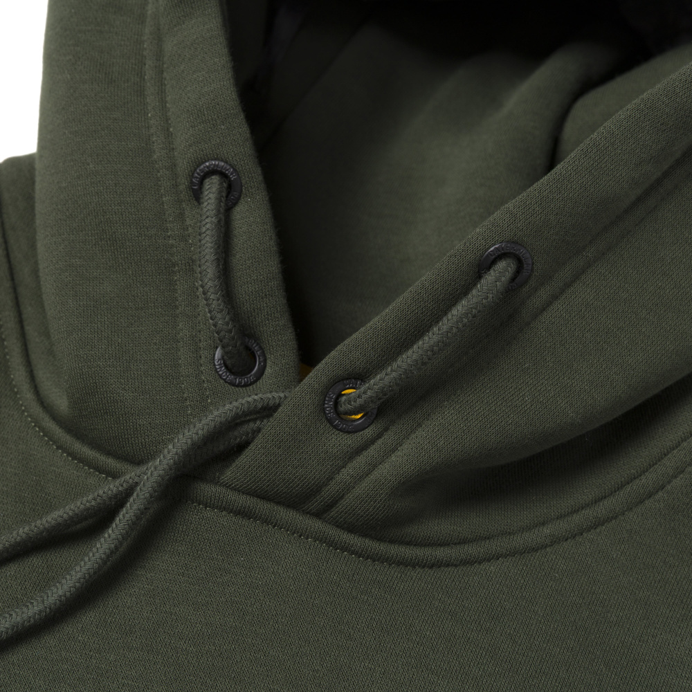szczegóły CATERPILLAR TM Hooded oliwkowa męska bluza z kapturem z logo CAT