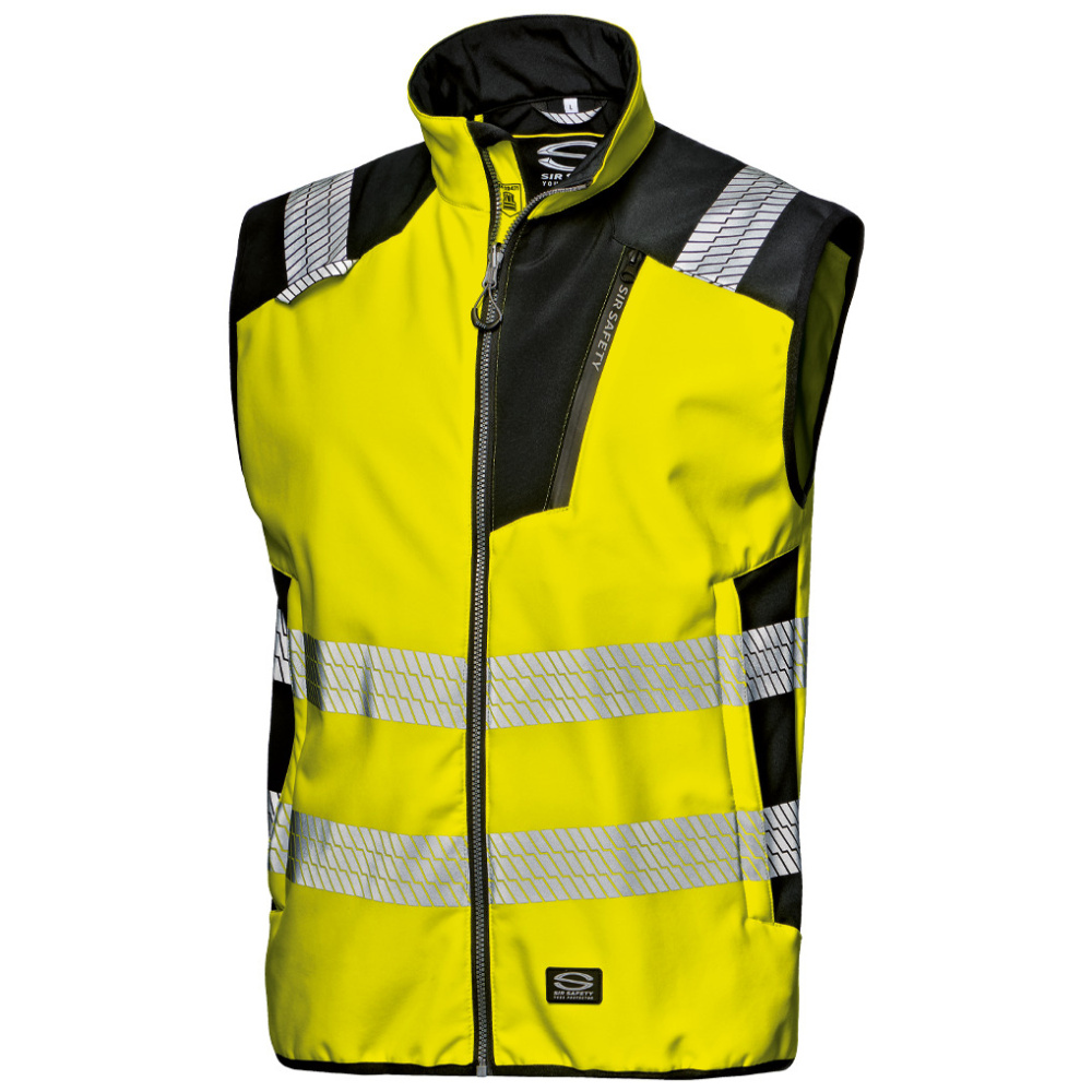 szczegóły SIR Storm żółta męska lekka kamizelka softshell odblaskowa do pracy, wodoodporna