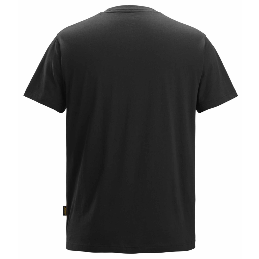 szczegóły SNICKERS Classic logo czarna męska koszulka 100% bawełna wygodna i przewiewna