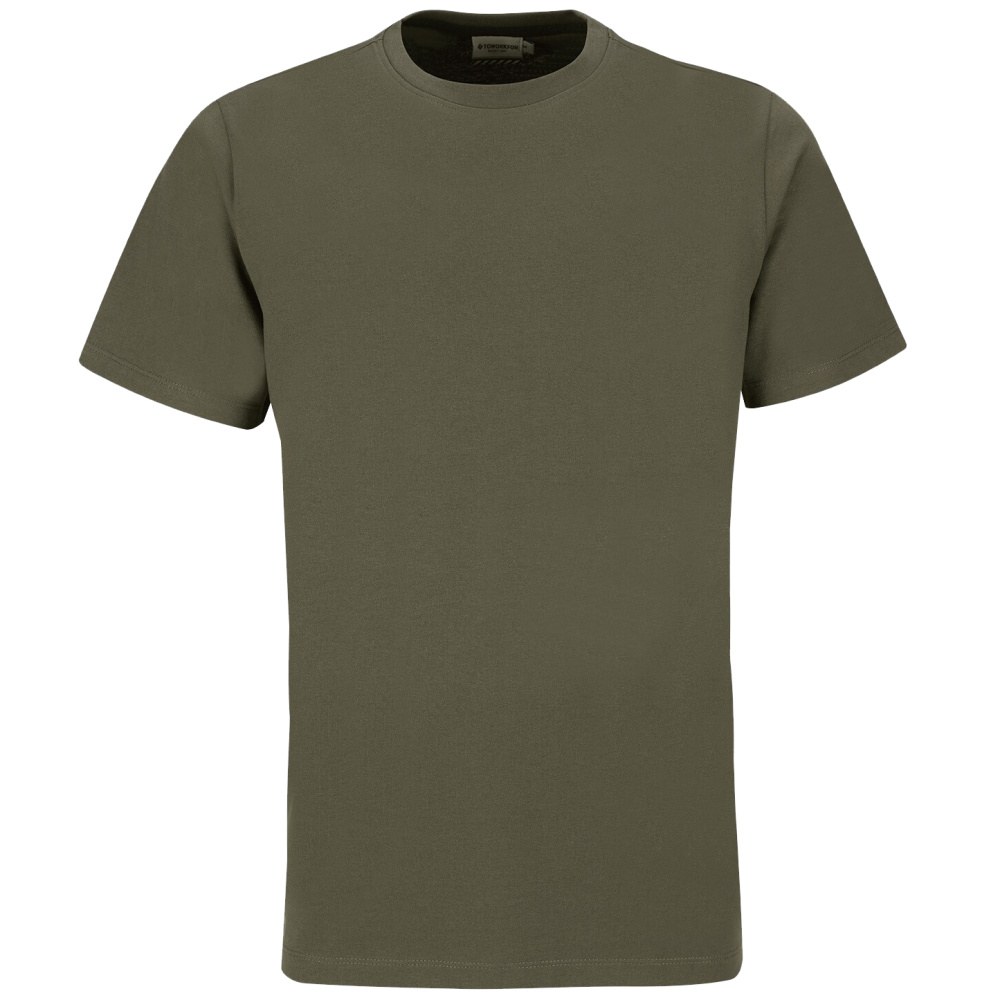 szczegóły TOWORKFOR Fast-Dry oliwkowa męska koszulka szybkoschnąca dla maksymalnego komfor