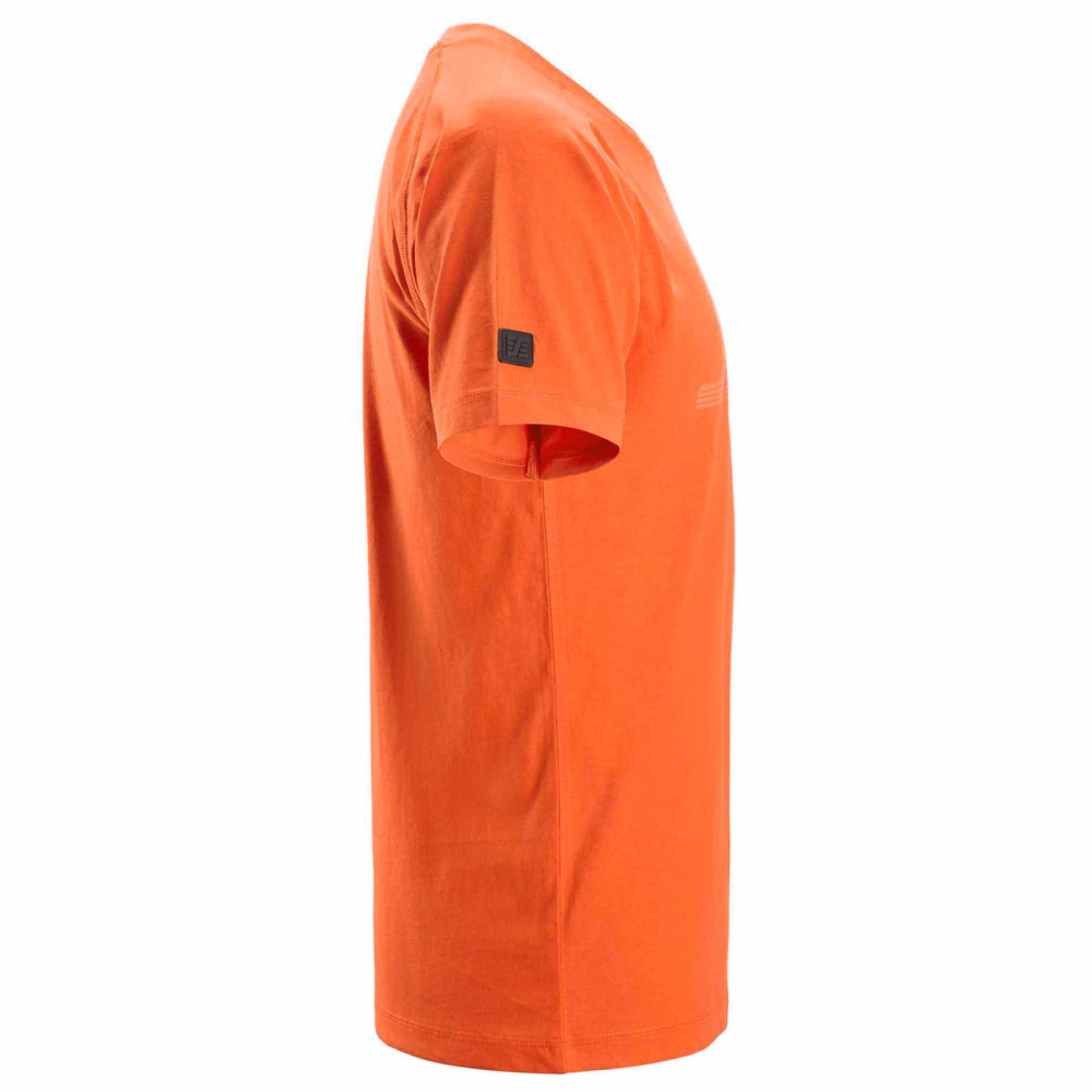 szczegóły SNICKERS Logo pomarańczowa męska koszulka ze 100% bawełny dla większego komfortu