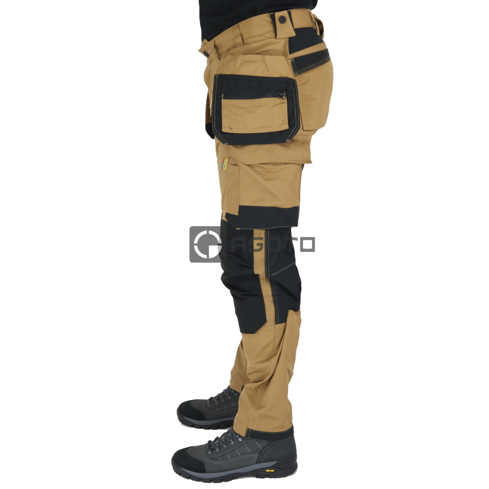 szczegóły BLAKLADER Craftsman Stretch męskie spodnie robocze premium, wygodne, kolor nugat