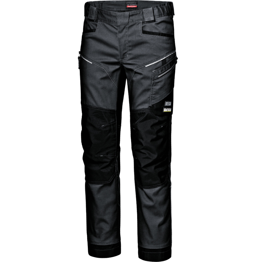 szczegóły SIR Stretch 4-Way Canvas szare męskie profesjonalne spodnie robocze, wytrzymałe