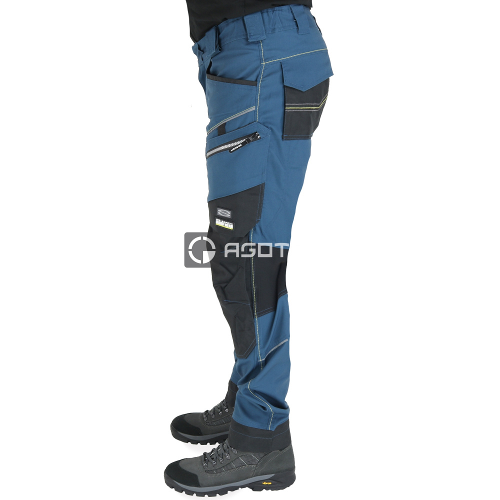 szczegóły SIR Stretch 4-Way Canvas szare męskie profesjonalne spodnie robocze, wytrzymałe