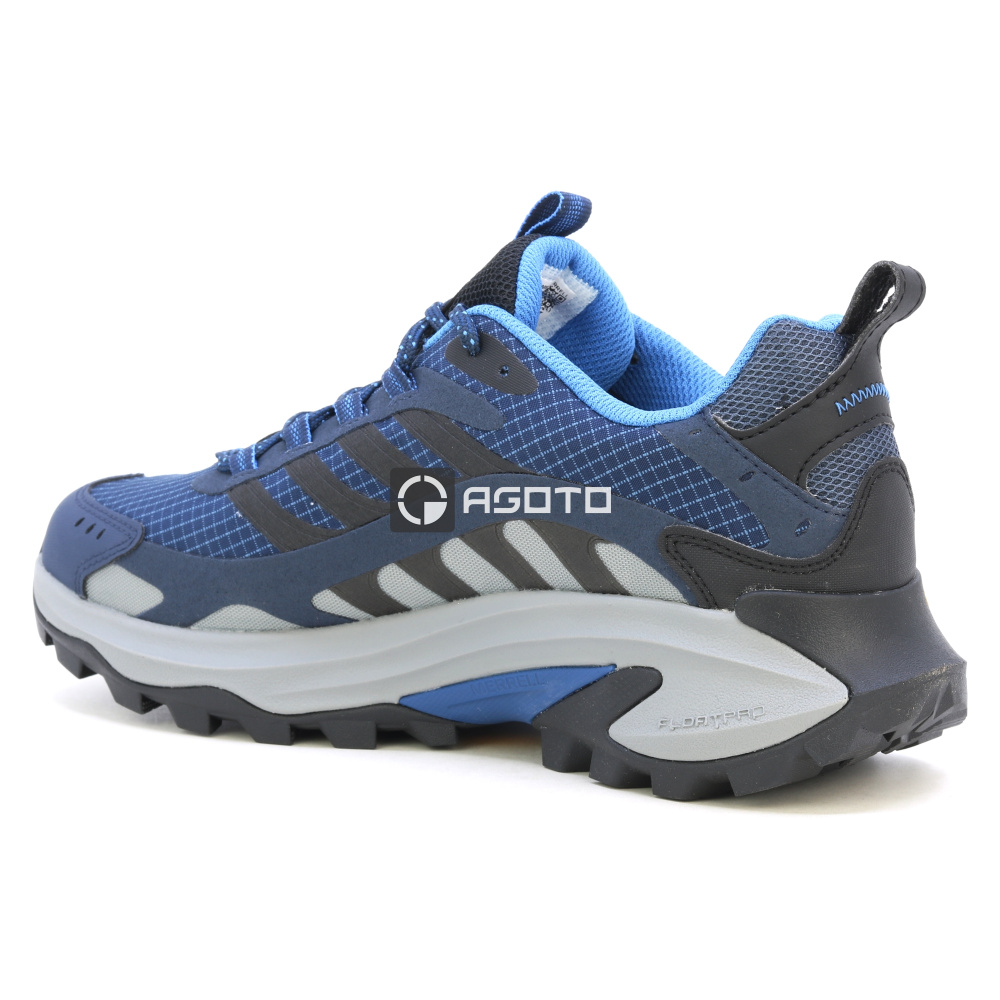 szczegóły MERRELL MOAB SPEED 2 GTX niebieskie męskie obuwie outdoor, membrana Gore-Tex®
