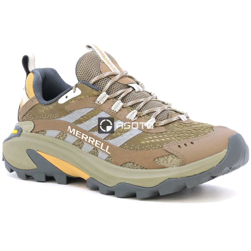 szczegóły MERRELL Moab Speed 2 brązowe męskie obuwie outdoor lekkie i przewiewne + Vibram®