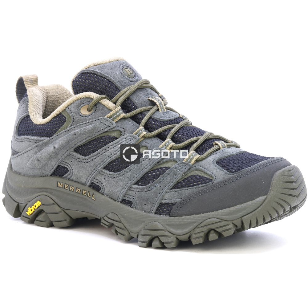szczegóły MERRELL MOAB 3 M black czarne męskie skórzane buty outdoorowe nie tylko na trekk