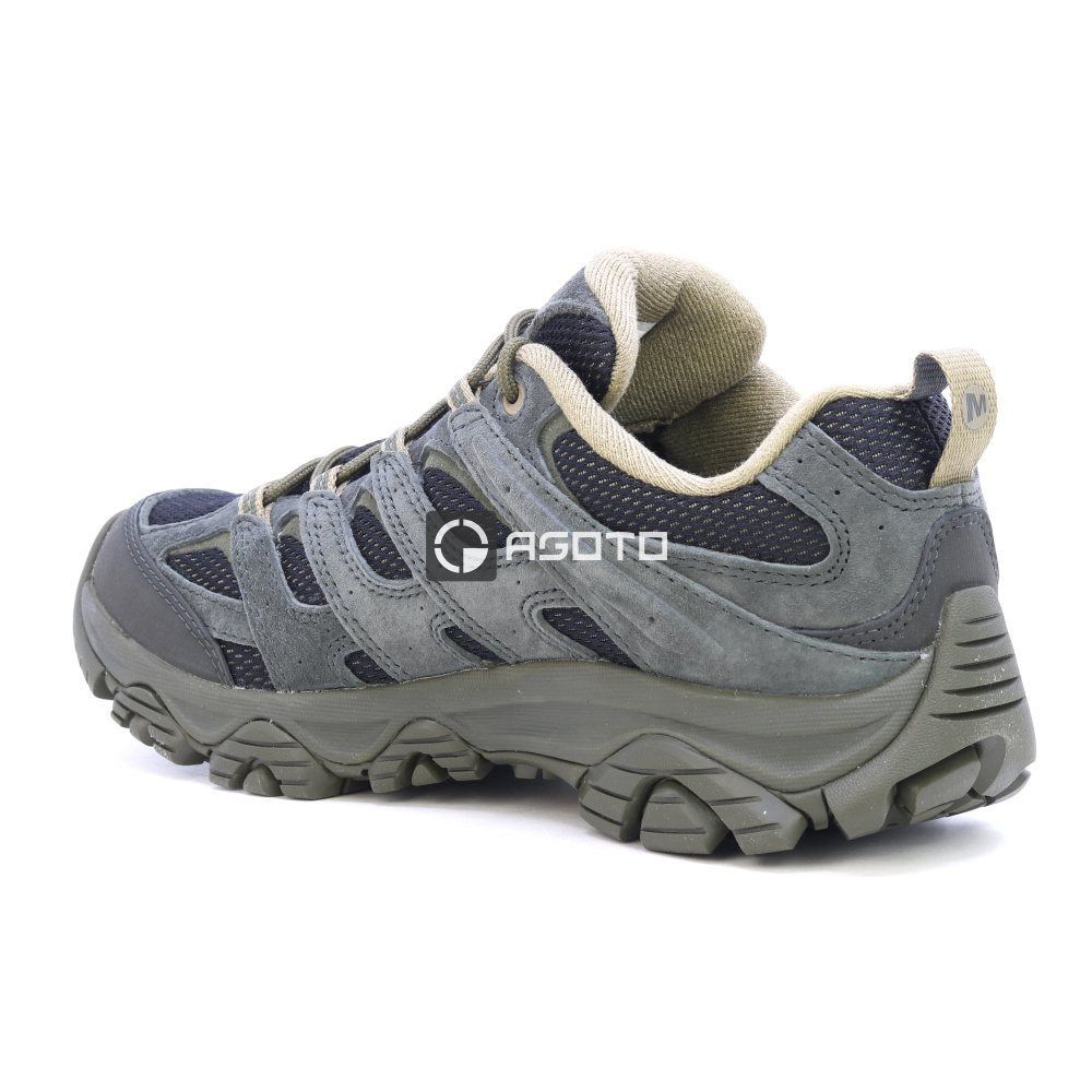 szczegóły MERRELL MOAB 3 M black czarne męskie skórzane buty outdoorowe nie tylko na trekk