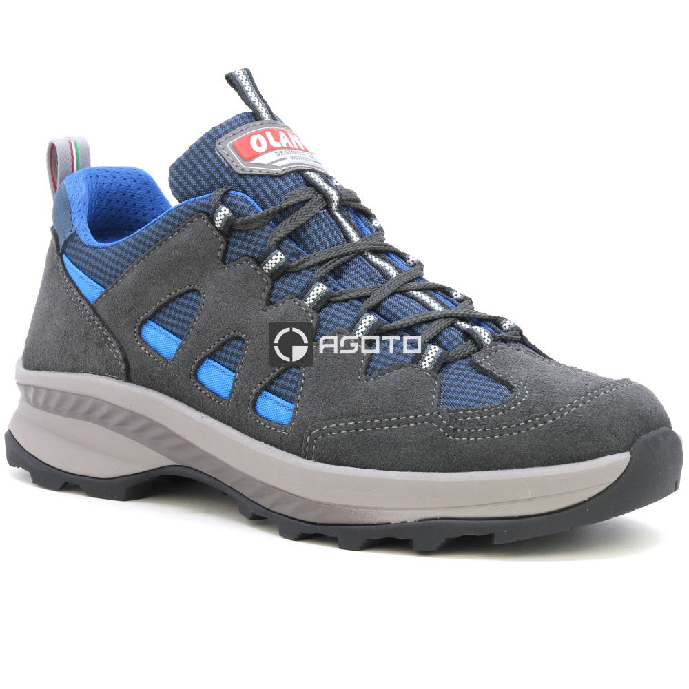 szczegóły OLANG Moena 816 szare męskie skórzane buty outdoorowe, wygodne i lekkie całorocz