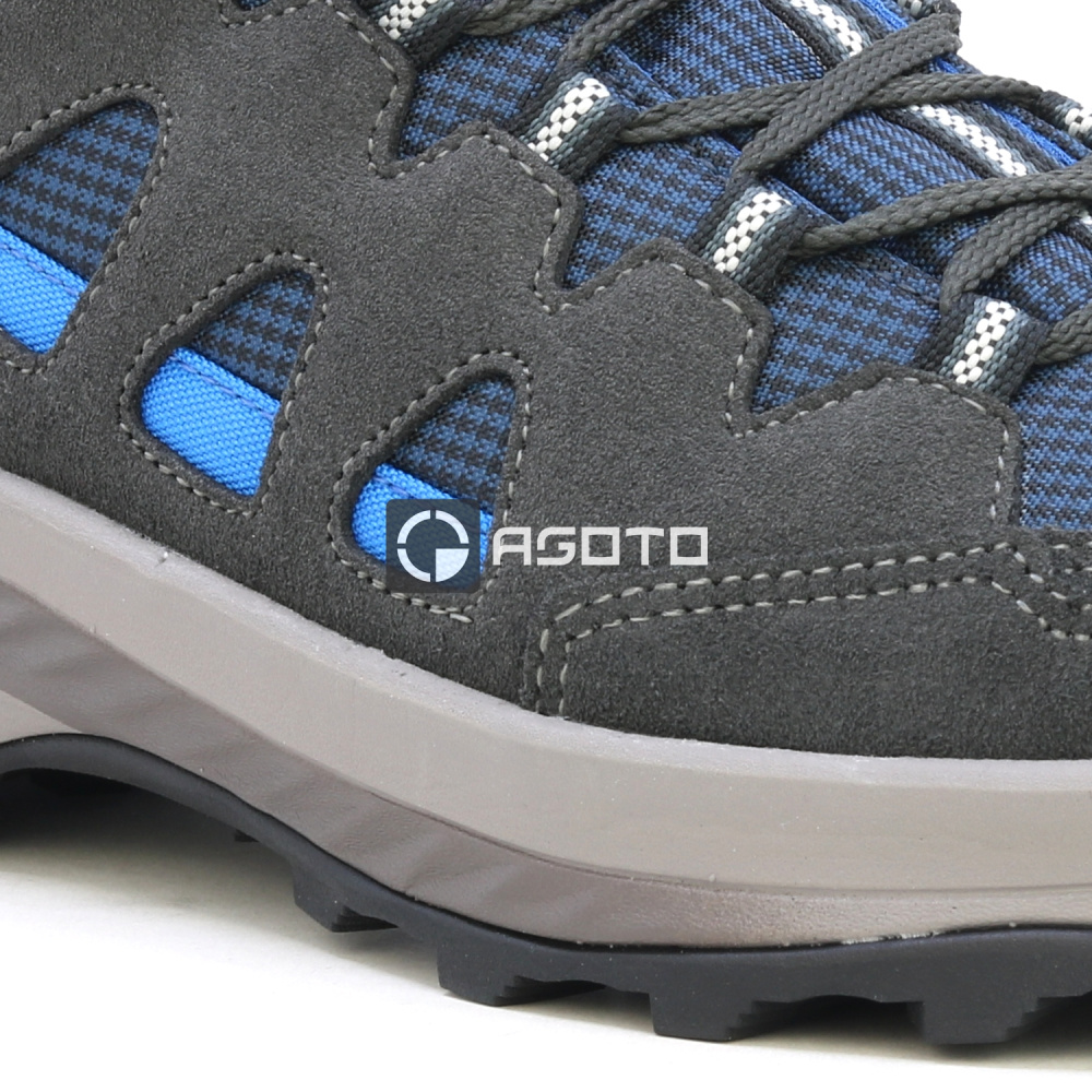 szczegóły OLANG Moena 816 szare męskie skórzane buty outdoorowe, wygodne i lekkie całorocz