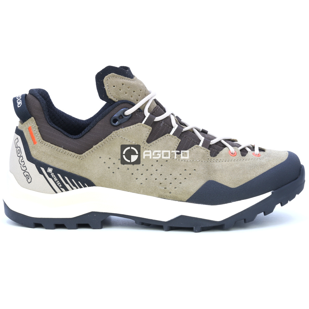 szczegóły LOWA Explorer GTX beżowe męskie skórzane buty outdoorowe z membraną GORE-TEX