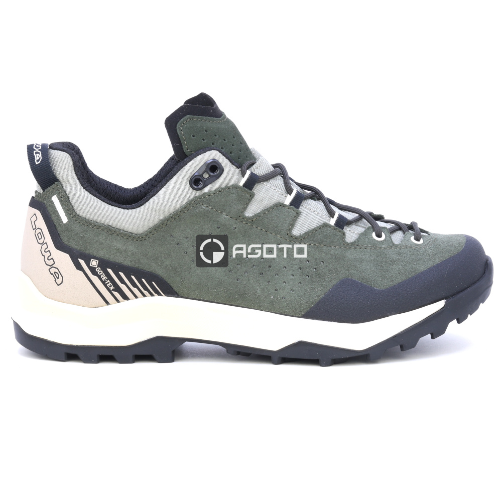 szczegóły LOWA Explorer GTX zielone męskie skórzane buty outdoorowe z membraną GORE-TEX