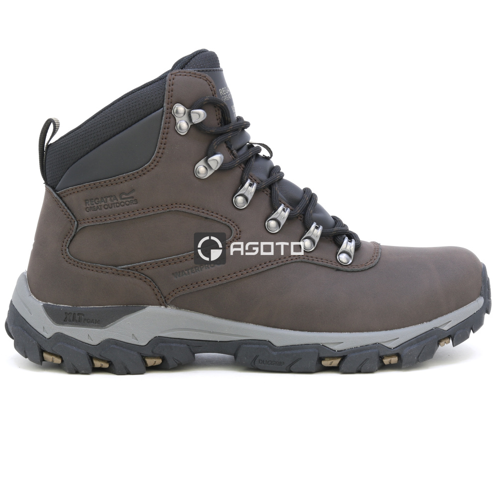 szczegóły REGATTA Holcombe Classic brązowe męskie buty outdoorowe za kostkę z membraną Iso