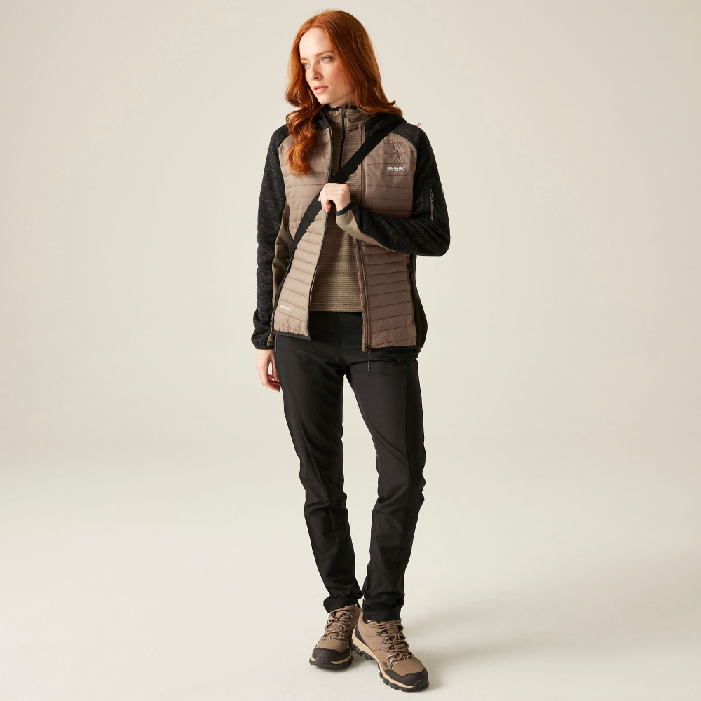 szczegóły REGATTA Newhill Hybrid brązowa damska kurtka outdoorowa całoroczna i wygodna