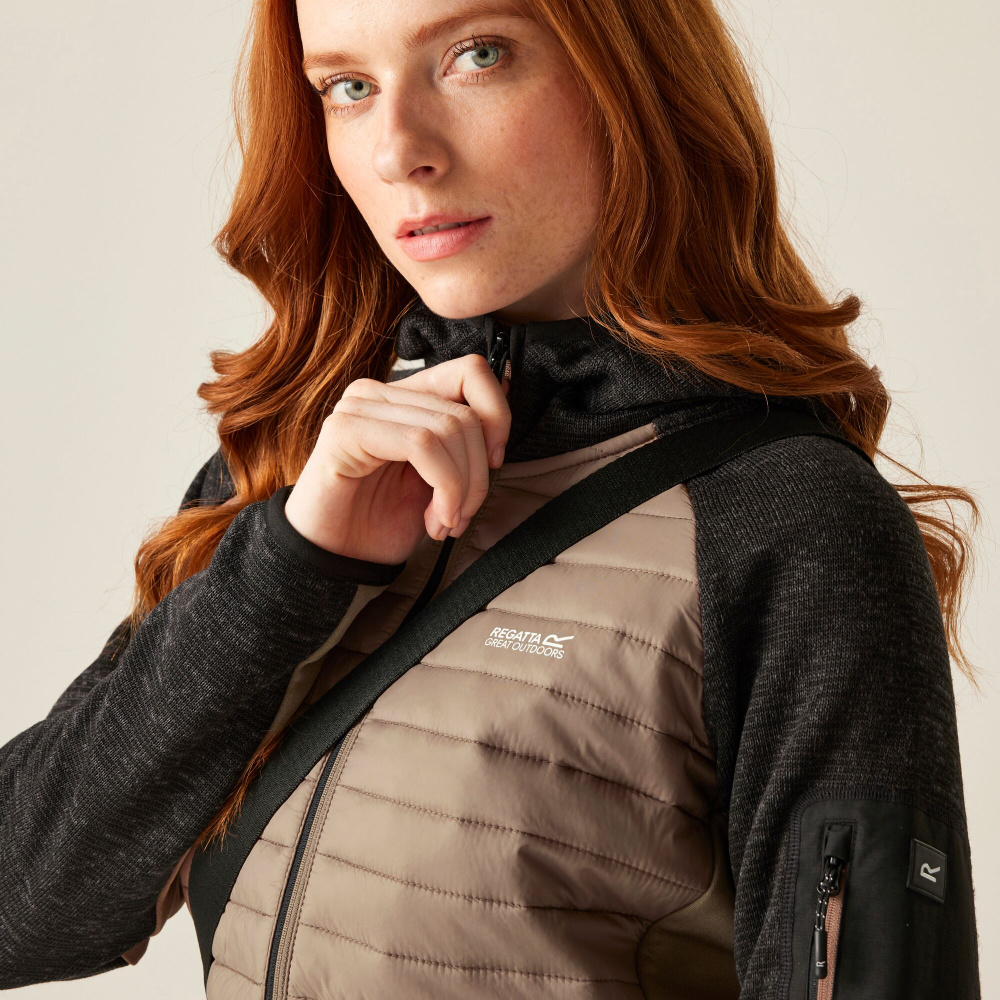 szczegóły REGATTA Newhill Hybrid brązowa damska kurtka outdoorowa całoroczna i wygodna