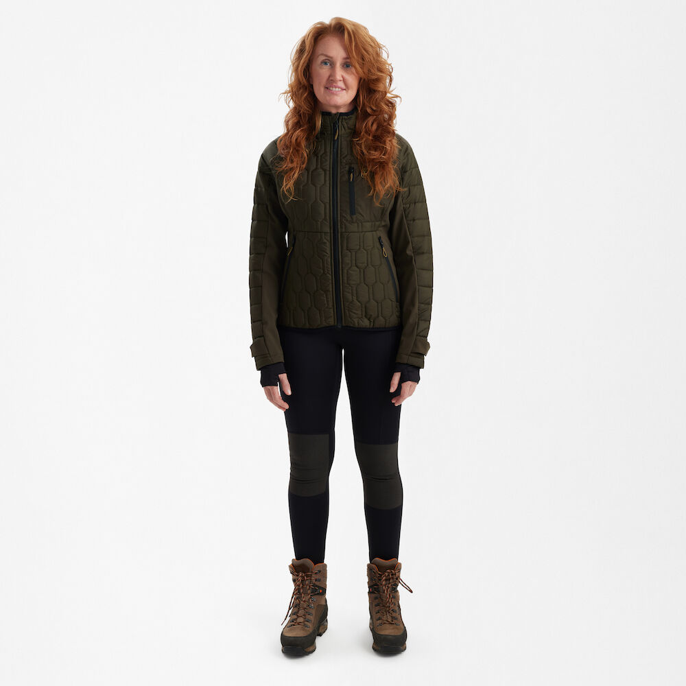 szczegóły Deerhunter Lady Mossdale oliwkowa wygodna damska kurtka outdoorowa