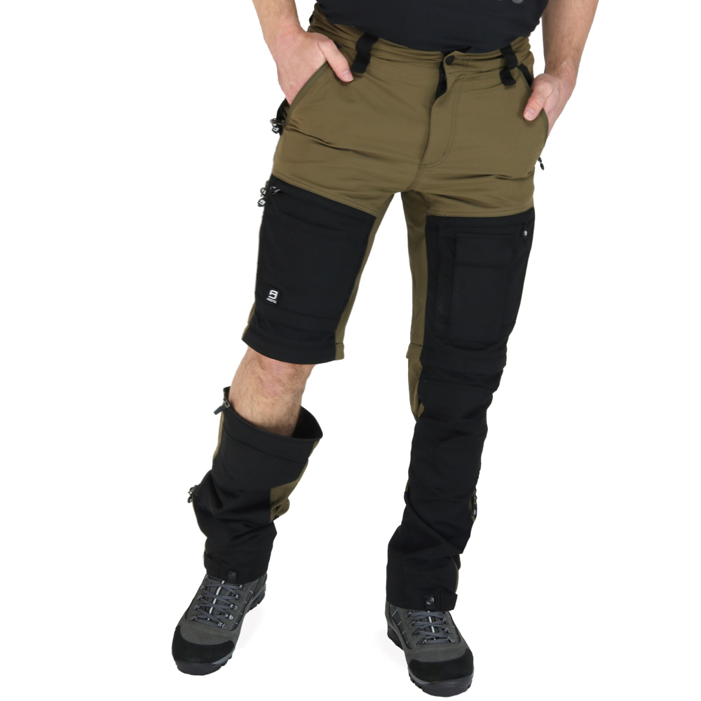 szczegóły Asoto Vattern Zip-Off męskie brązowe spodnie outdoorowe DWR z odpinanymi nogawka