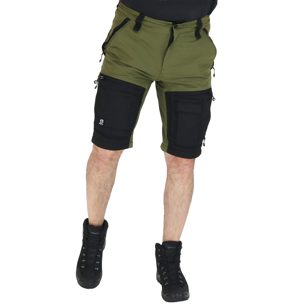 szczegóły Asoto Vattern Zip-Off męskie oliwkowe spodnie outdoorowe DWR z odpinanymi nogawk