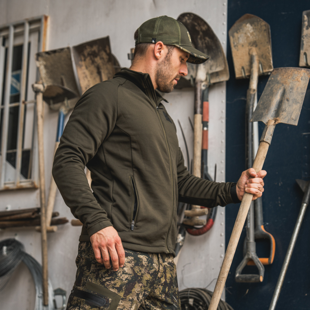 szczegóły SEELAND Denmark Tidal oliwkowa męska kurtka outdoorowa, wygodna, 4-kierunkowy st