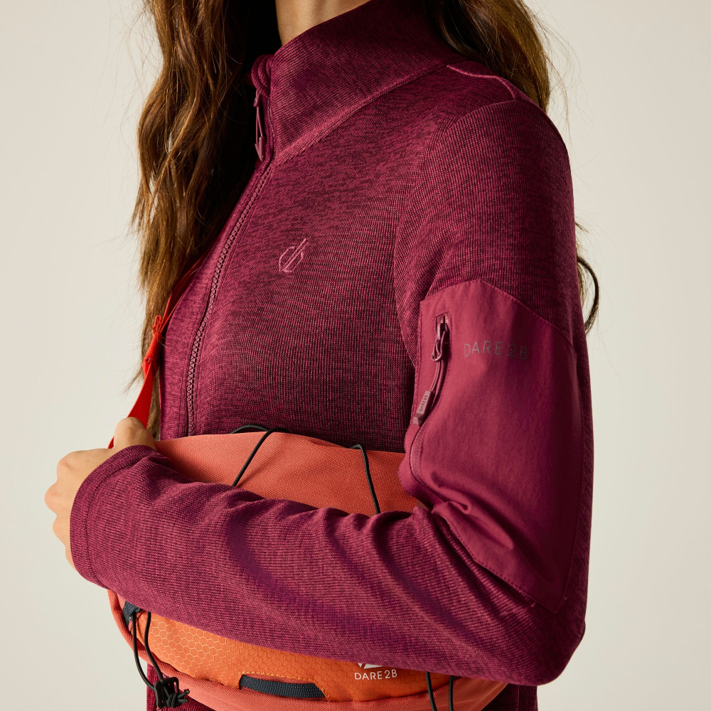 szczegóły DARE2B Torrek II bordowa damska bluza outdoorowa, wygodna i funkcjonalna