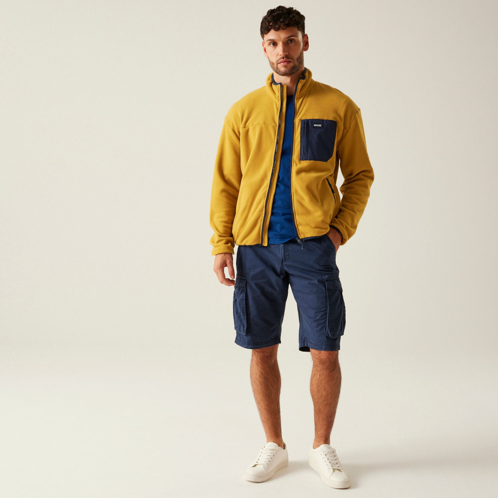 szczegóły REGATTA Frankie F/Z żółta męska outdoorowa bluza polarowa, wygodna i przyjemna