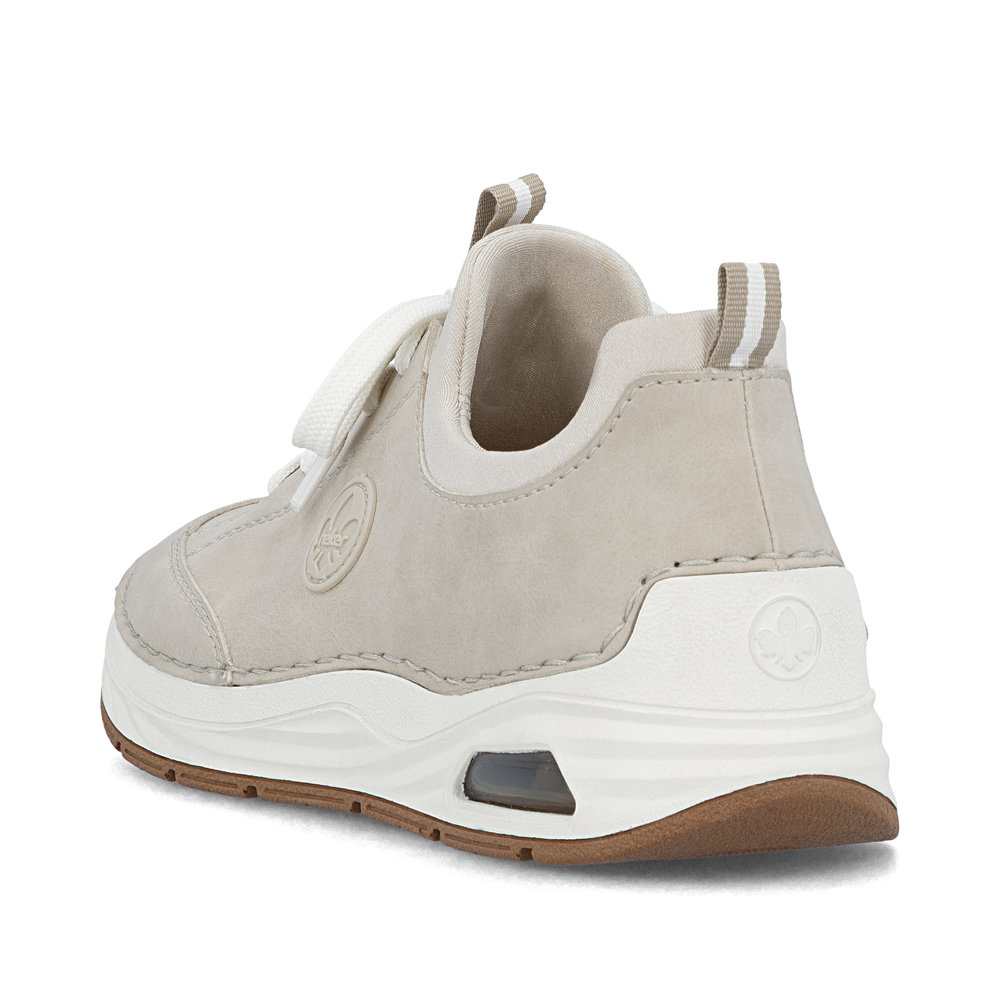 szczegóły RIEKER 44562-62 beżowe damskie wygodne sneakersy na każdą okazję