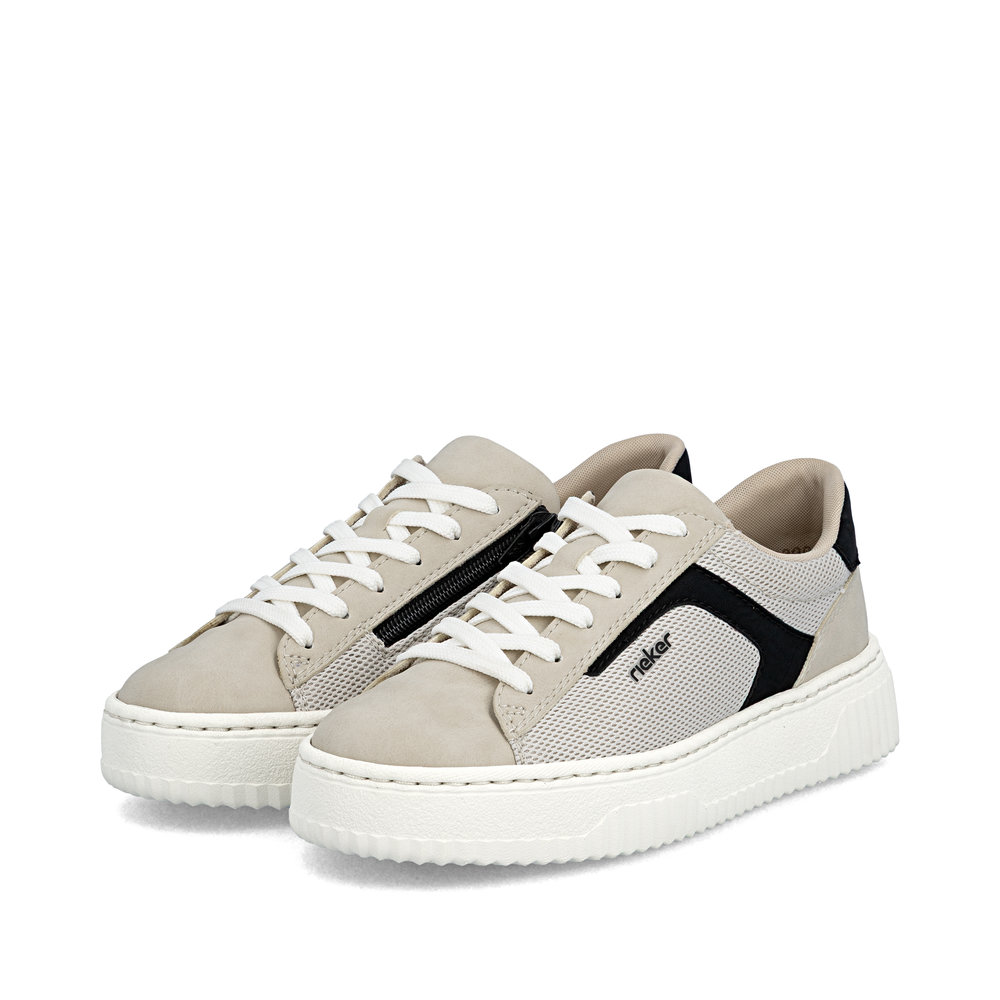 szczegóły RIEKER N9900-60 beżowe damskie sneakersy, wygodne i przewiewne